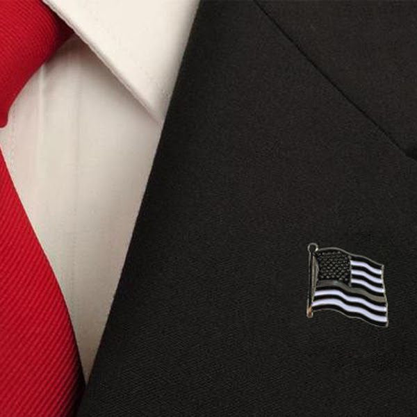 Thin Silver Line American Flag Pin