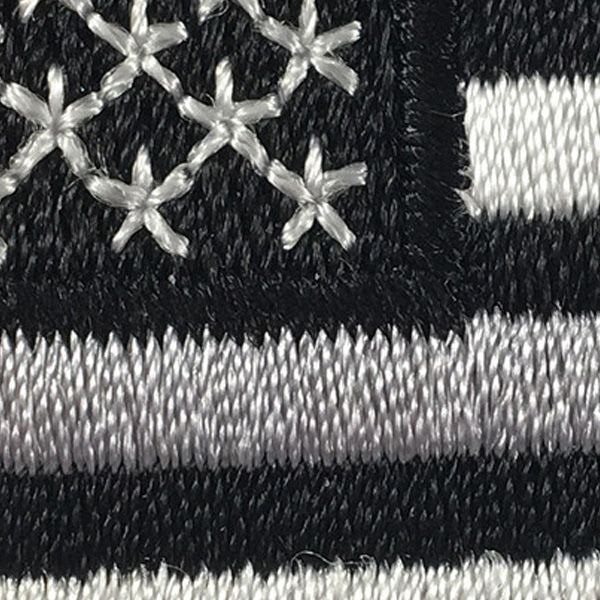 REFLECTIVE USA AMERICAN FLAG 3 INCH BLACK WHITE PATCH IRON ON SEW