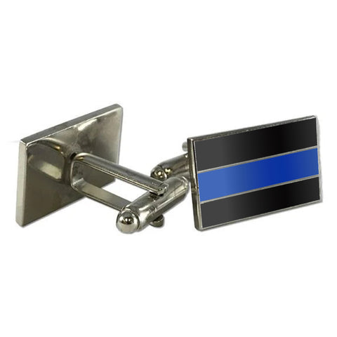 Cufflinks - Thin Blue Line Flag
