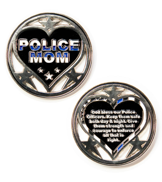 Challenge Coin - Thin Blue Line Mom