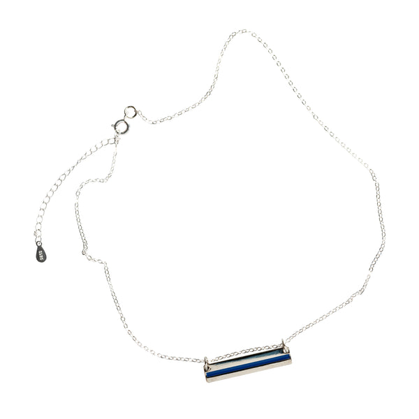 Thin Blue Line Stripe Bar Necklace - Thin Blue Line USA