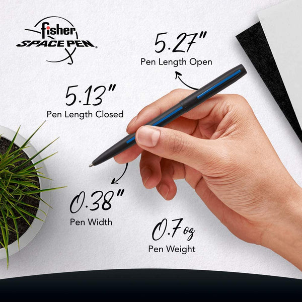 Fisher Space Pen - Thin Blue Line Edition, Matte Black, Box Included for Gifting