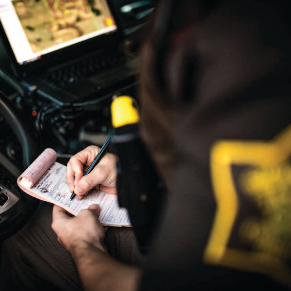 Fisher Space Pen - Thin Blue Line Edition, Matte Black, Box Included for Gifting