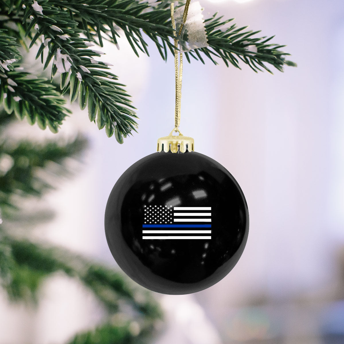 Thin Blue Line Ornament, Available in Black & White - Thin Blue Line USA thin-blue-line-ornament-available-in-black-white-thin-blue-line-usa