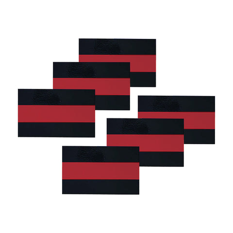 Reflective Thin Red Line License Plate Stickers, 1 x .75 Inches, 6 Pack