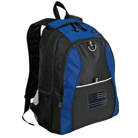 Thin Blue Line American Flag Honeycomb Backpack