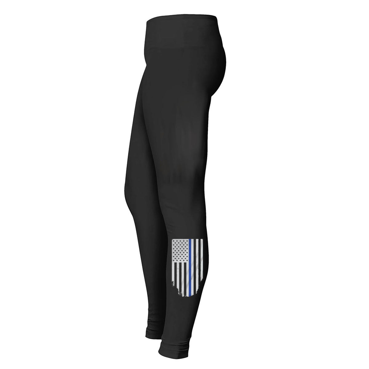 Thin Blue Line Flag Leggings - Vertical - Thin Blue Line USA