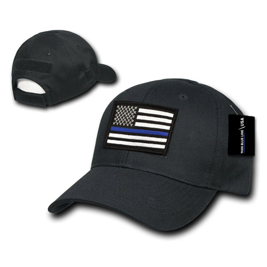 Thin Blue Line American Flag Black White USA Patch