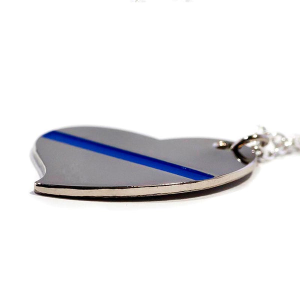 Thin Blue Line Blue Heart and Stripe Necklace  - Thin Blue Line USA