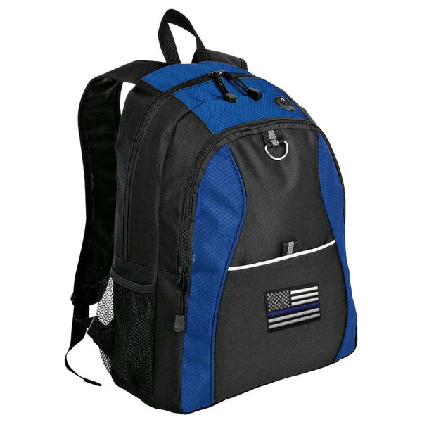 Thin Blue Line American Flag Honeycomb Backpack