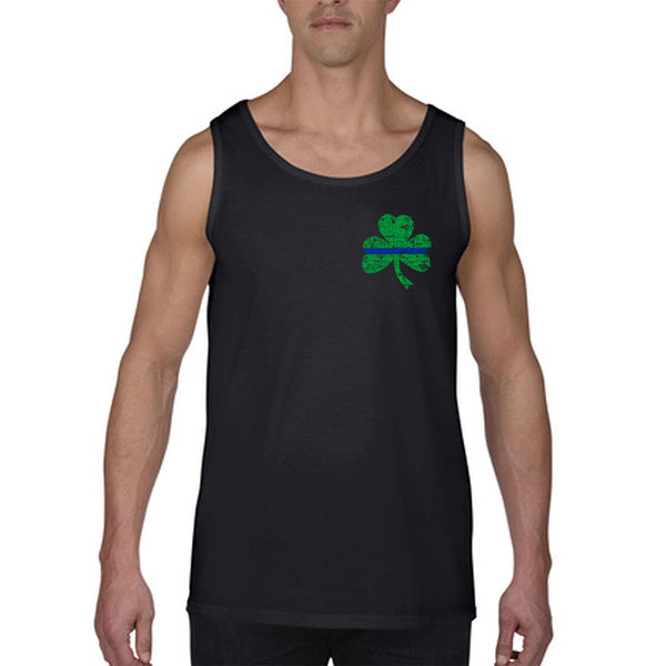 Men's Thin Blue Line St. Patrick's, Small Shamrock, Tank