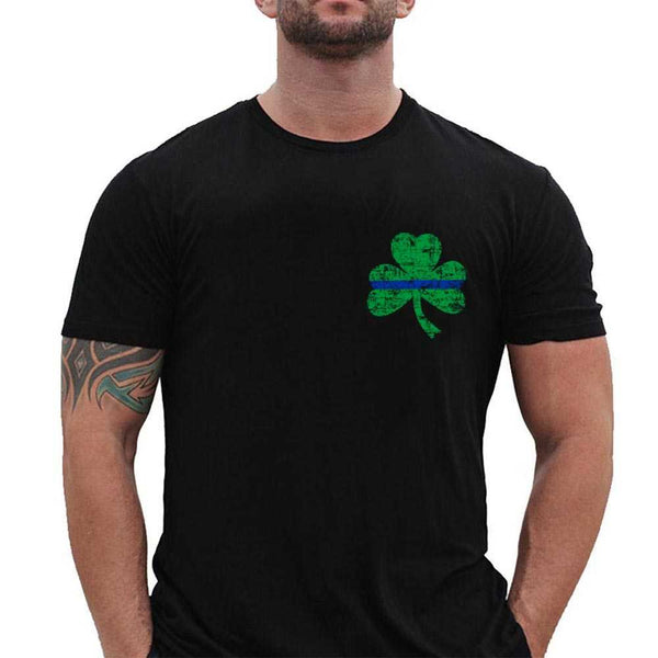 Thin Blue Line St. Patrick's, Small Shamrock T-Shirt