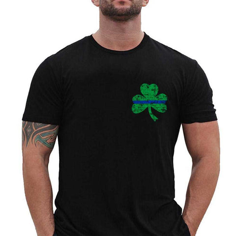 Thin Blue Line St. Patrick's, Small Shamrock T-Shirt