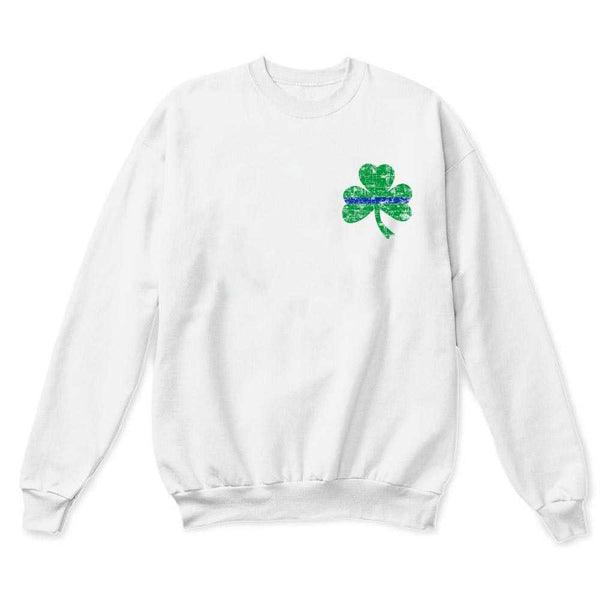 Thin Blue Line St. Patrick's, Small Shamrock Crew Neck Sweatshirt
