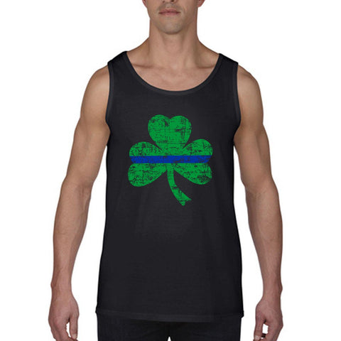 Men's Thin Blue Line St. Patrick's Shamrock Tank