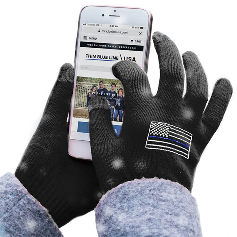 touchscreen handschuhe c&a Thin Blue Line Touchscreen Gloves, Black