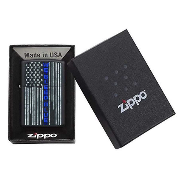 Thin Blue Line We Bleed Blue Zippo Lighter