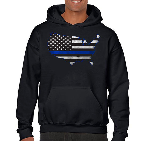 Men's Hoodie - USA Thin Blue Line
