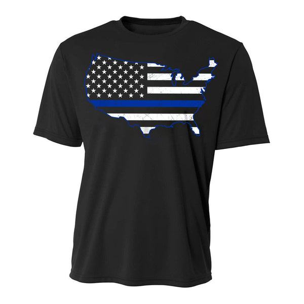 USA Thin Blue Line Polyester Men's T-Shirt