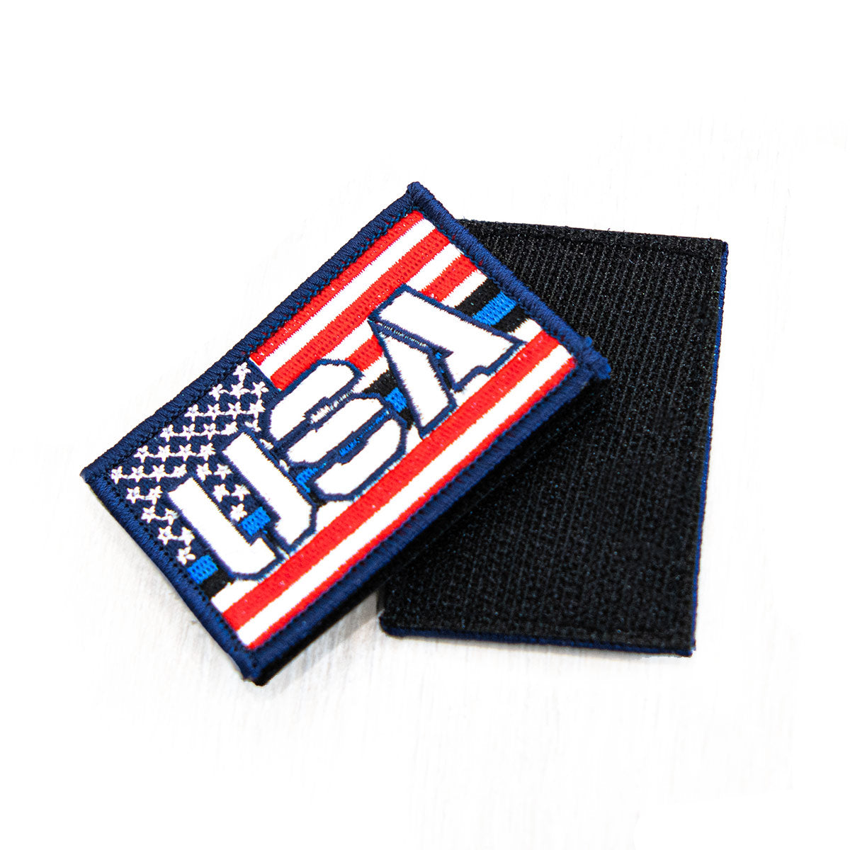 Red, White and Blue, Thin Blue Line American Flag- USA Patch