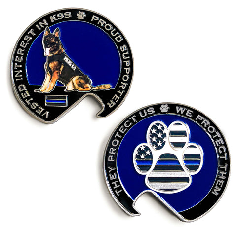 K9 Challenge Coin Bottle Opener