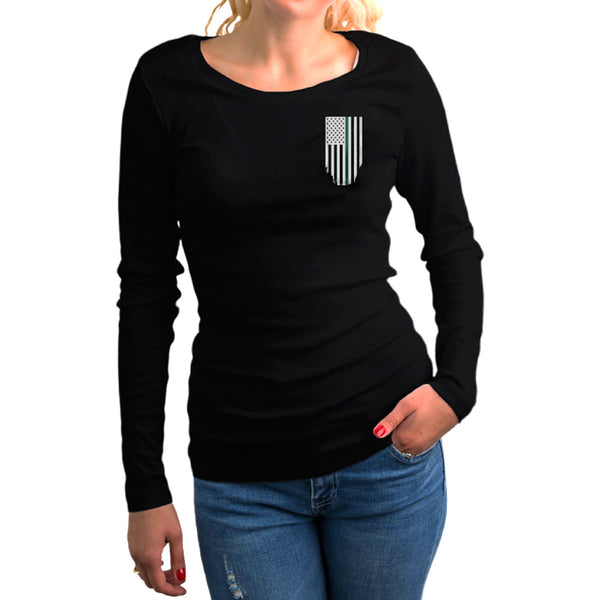Women's Long Sleeve Shirt - Honor/Respect, Thin Green Line