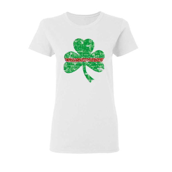 Women's Thin Red Line St. Patrick's Shamrock T-Shirt, Slim-Fit