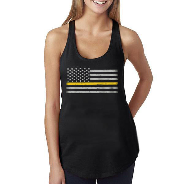Women's Tank - Classic Thin Gold Line American Flag