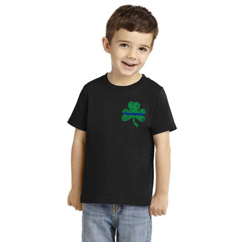 Toddler's Thin Blue Line St. Patrick's, Small Shamrock T-Shirt