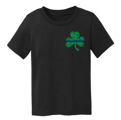 Youth Thin Blue Line St. Patrick's, Small Shamrock - Kids