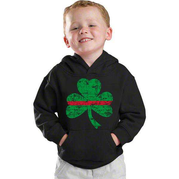 Youth Thin Red Line St. Patrick's Shamrock Hoodie - Kids
