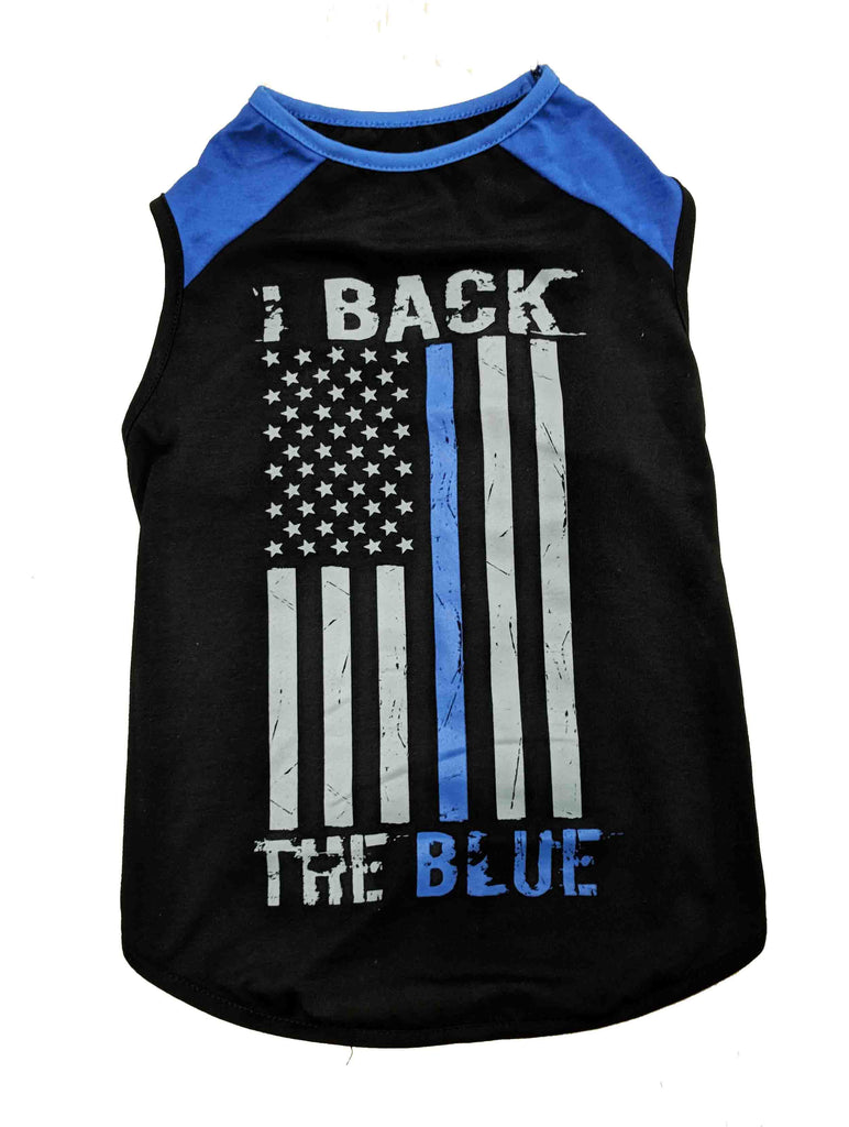 Thin Blue Line Dog Shirt Thin Blue Line American Flag, Back The Blue