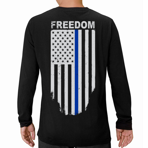 Long Sleeve T-Shirt - Thin Blue Line Freedom