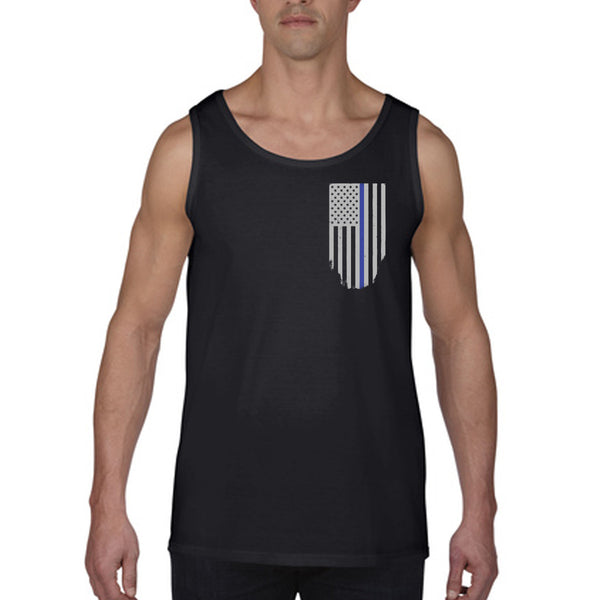 Tank - Thin Blue Line American Flag - HONOR & RESPECT - Thin Blue Line USA - 2