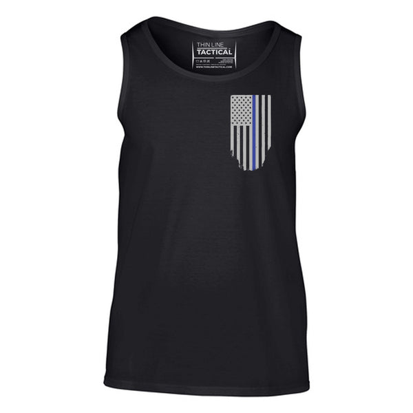Tank - Thin Blue Line American Flag - HONOR & RESPECT - Thin Blue Line USA - 3