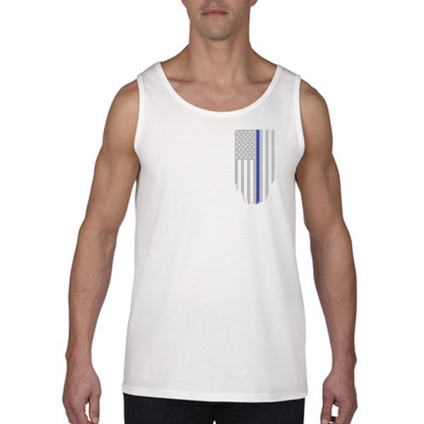 Tank - Thin Blue Line American Flag - HONOR & RESPECT - Thin Blue Line USA - 5
