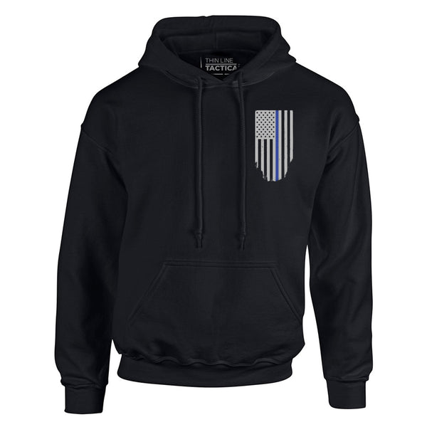 Hoodie - Thin Blue Line American Flag HONOR & RESPECT - Thin Blue Line USA - 2