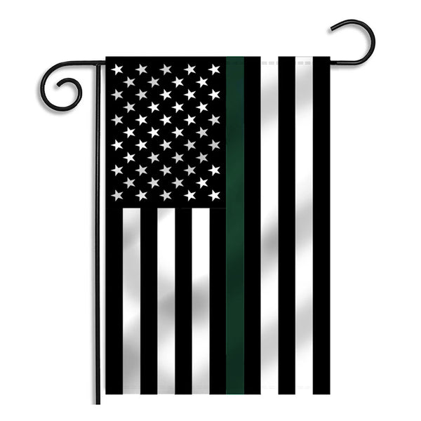 Thin Green Line American Garden Flag
