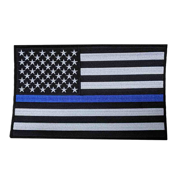 Motorcycle Patch 6.25" x 10" · Thin Blue Line American Flag