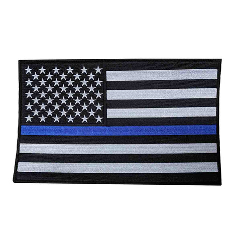 Motorcycle Patch 6.25" x 10" · Thin Blue Line American Flag
