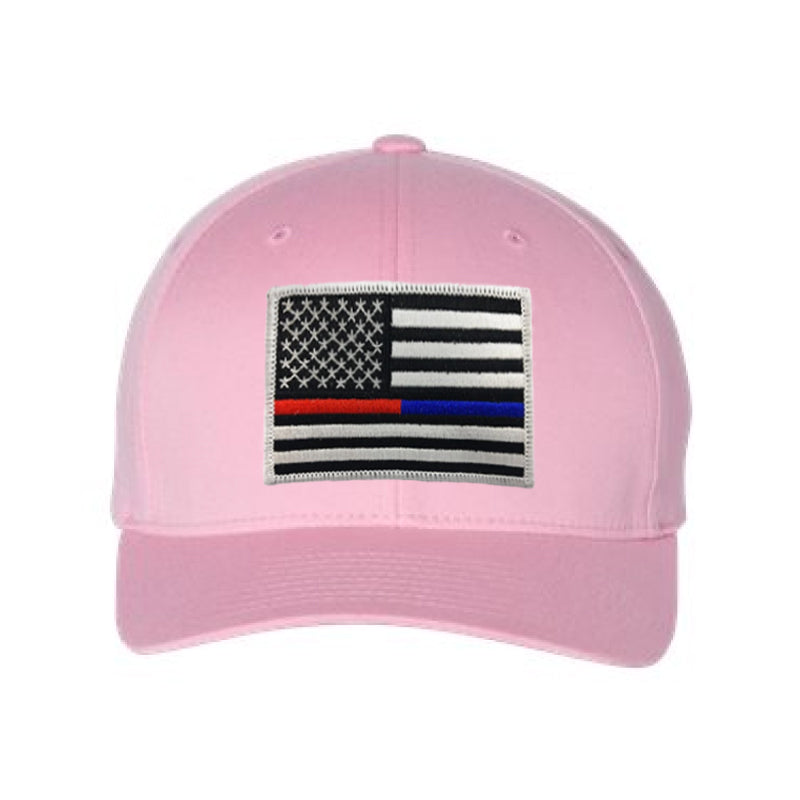 Flexfit Hat - Dual Flag, American Line Pink USA Blue - Line Thin
