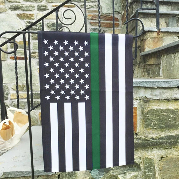 Thin Green Line American Garden Flag